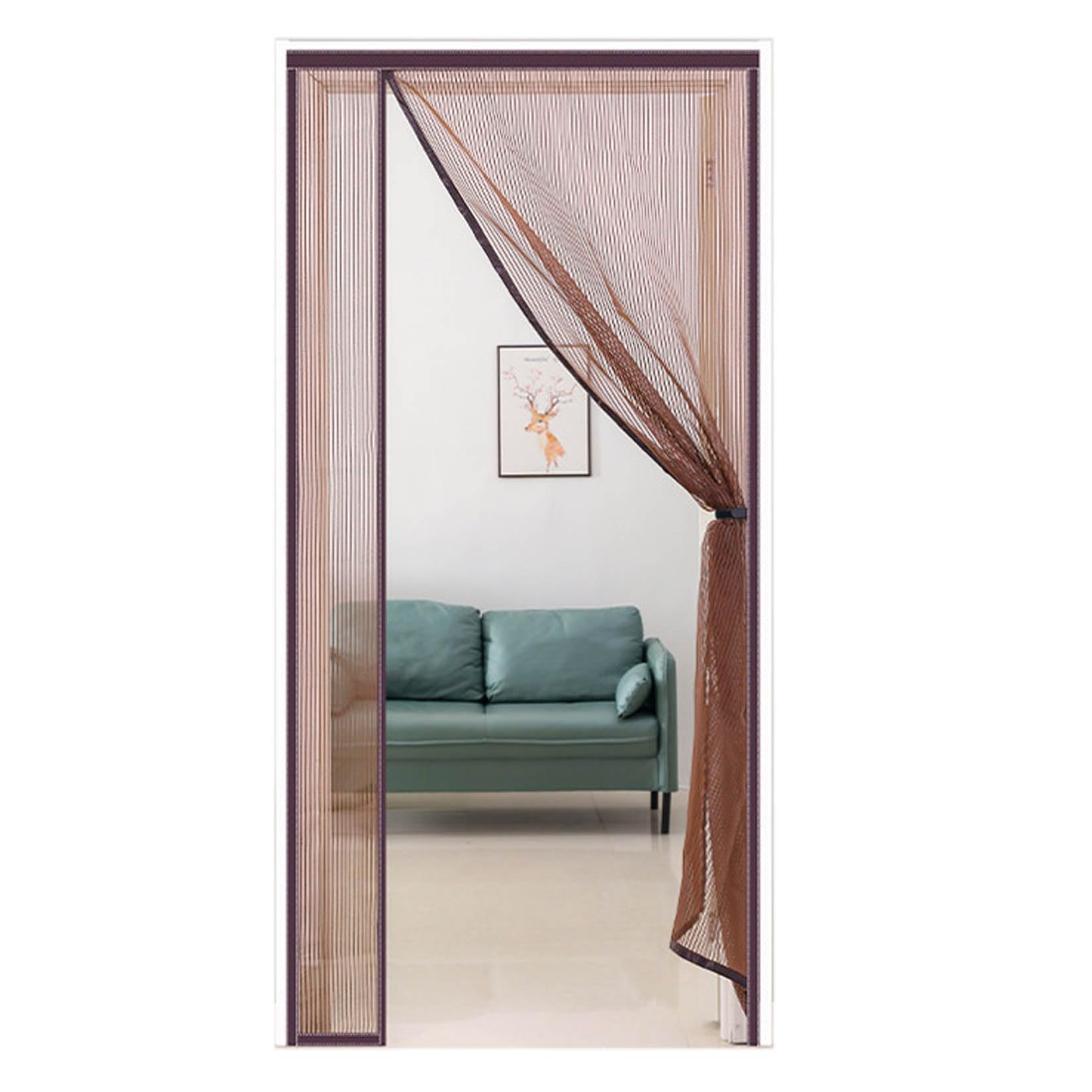 Moustiquaire porte aimantée 85x200 rideau anti insectes sans perçage