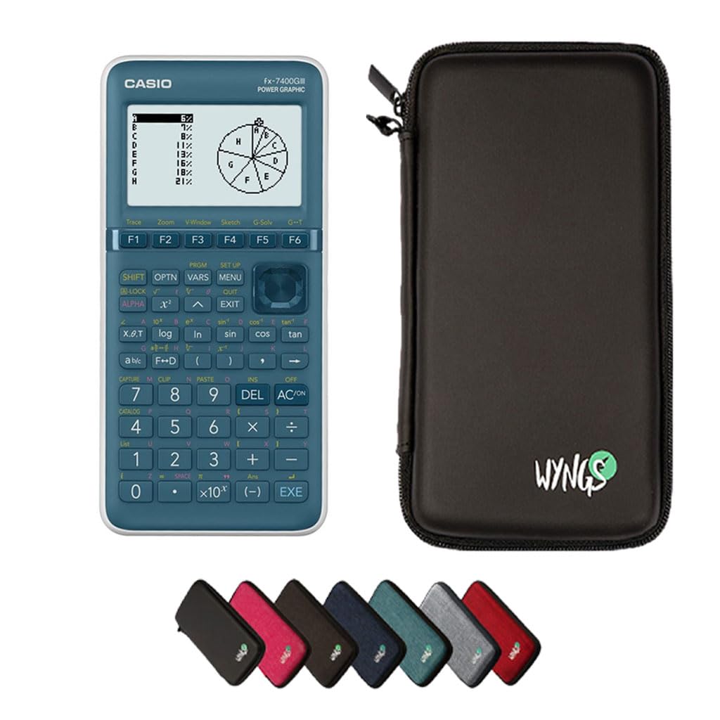 Casio fx-7400GIII con Custodia Protettiva WYNGS inclusa Nero - Calcolatrice Grafica - Pacchetto Base