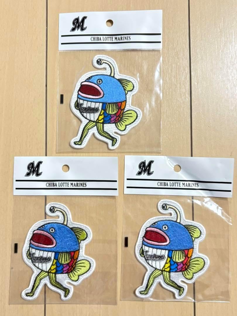 千葉ロッテマリーンズ "謎の魚" | コウシュウマサル 千葉マリーンズ 謎の魚 ワッペン 3枚セット