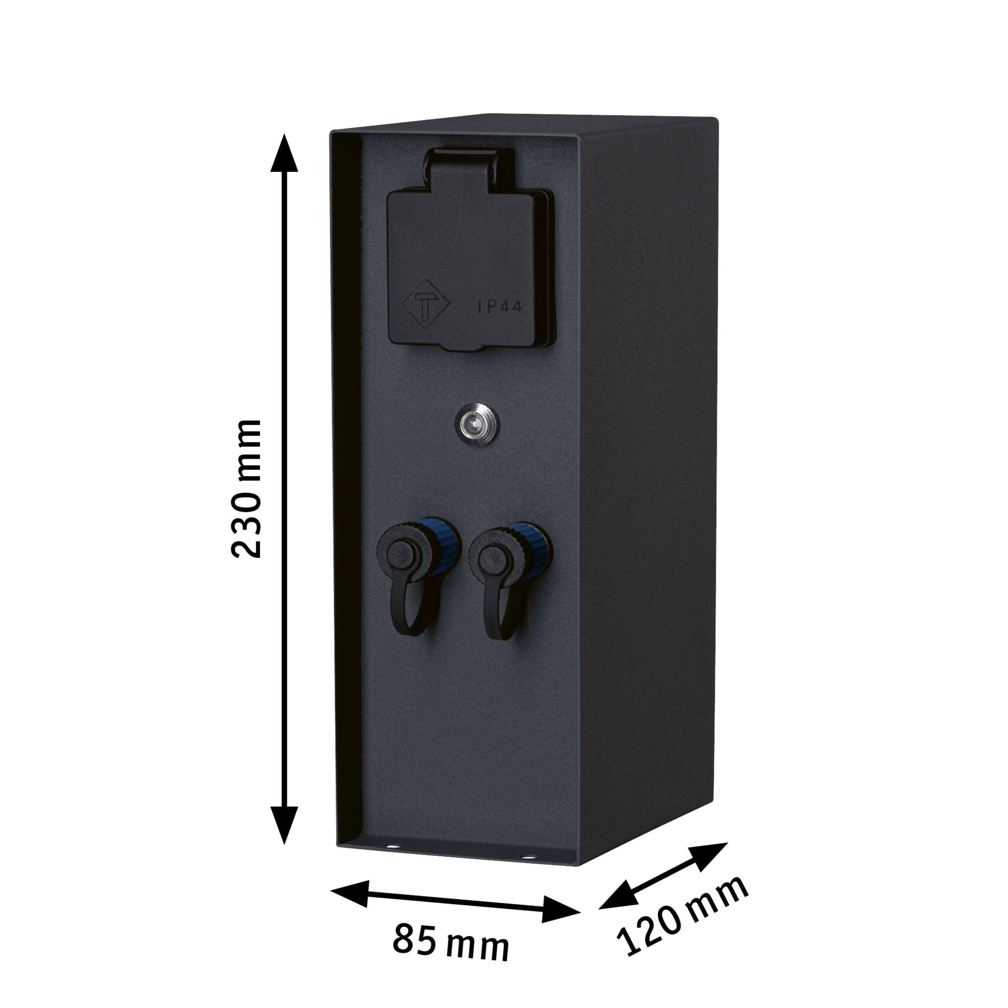 Paulmann 94701 Plug&Shine luminaire d'ext accessoire colonne prises Rio avec détecteur crépuscu. IP44 Anthracite raccordements 2x230V 2xPlug&Shine 24V