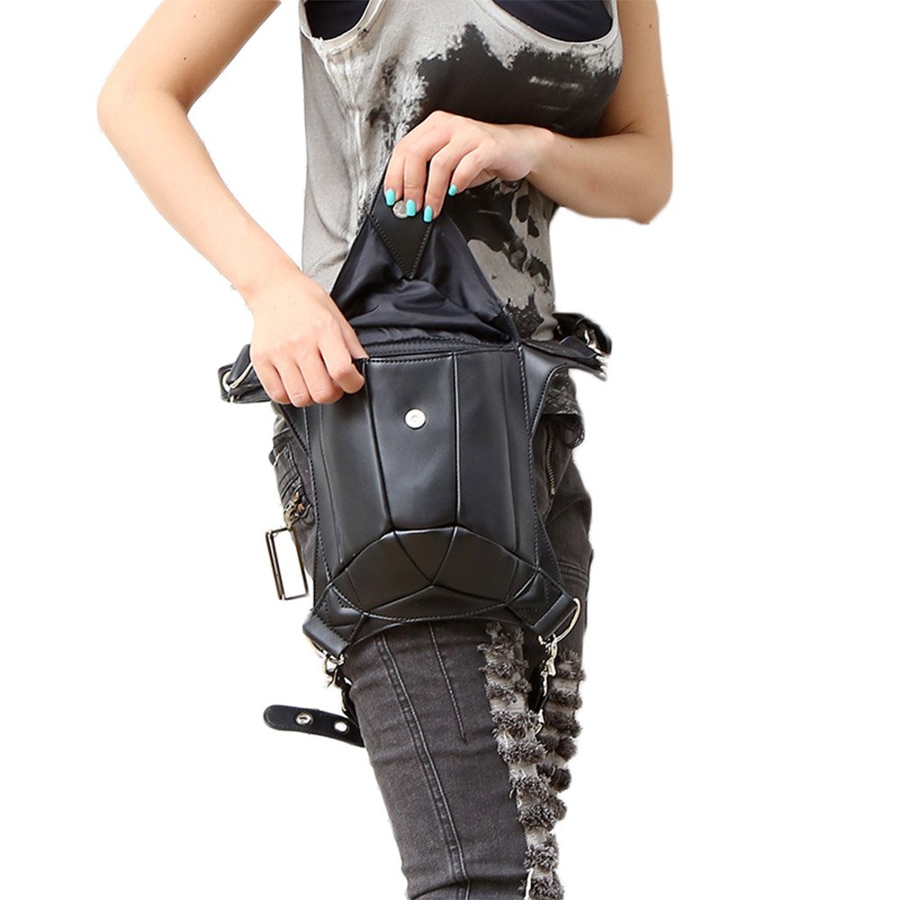 Femmes Hommes Tactique Jambe Bras Sacs Banane Ville Sport Sac À Bandoulière Sac Pack Ceinture pour Randonnée Camping Vélo Sport en Plein Air Waist Leg Shoulder Bag Noir