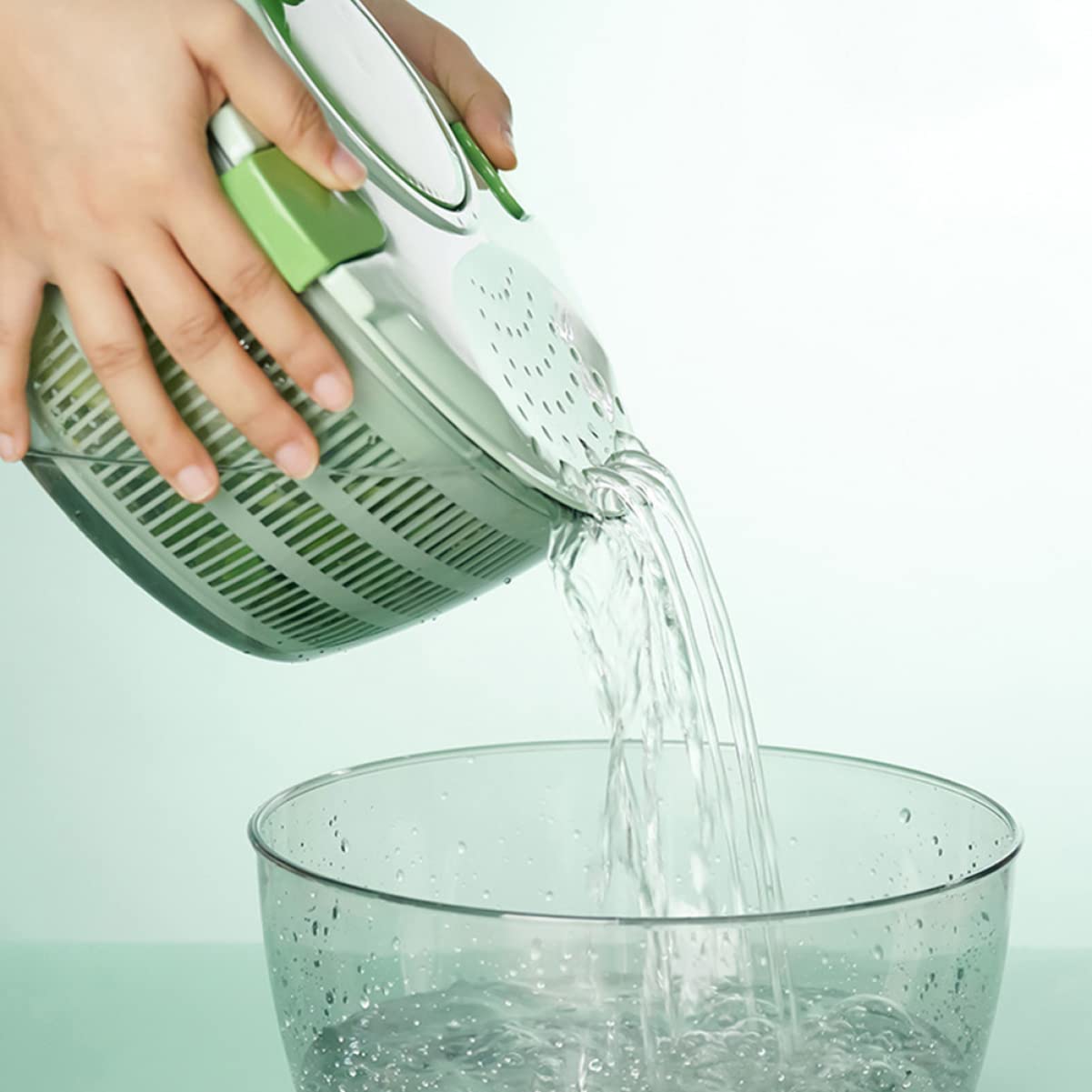 Mobestech Salad Washer Dryer Vegetable Fruits Dryer Lettuce Choer Spring Mix Salad Spinner
