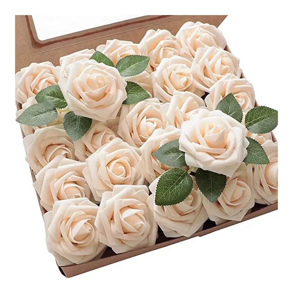 CTRLZS Artificial Roses Flowers Centerpieces Bridal Shower Party Home Decor,C PE 25PCS