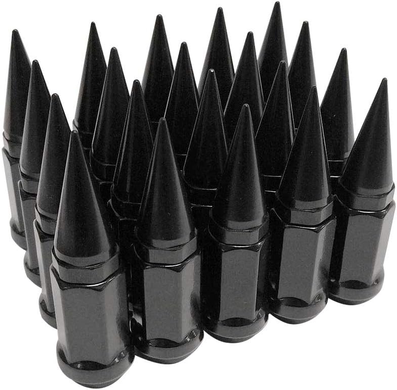 FCD Set of 20 12x1.5 Extended Spike Tuner Wheel Rim Lug Nuts Tire Screw Refit Black