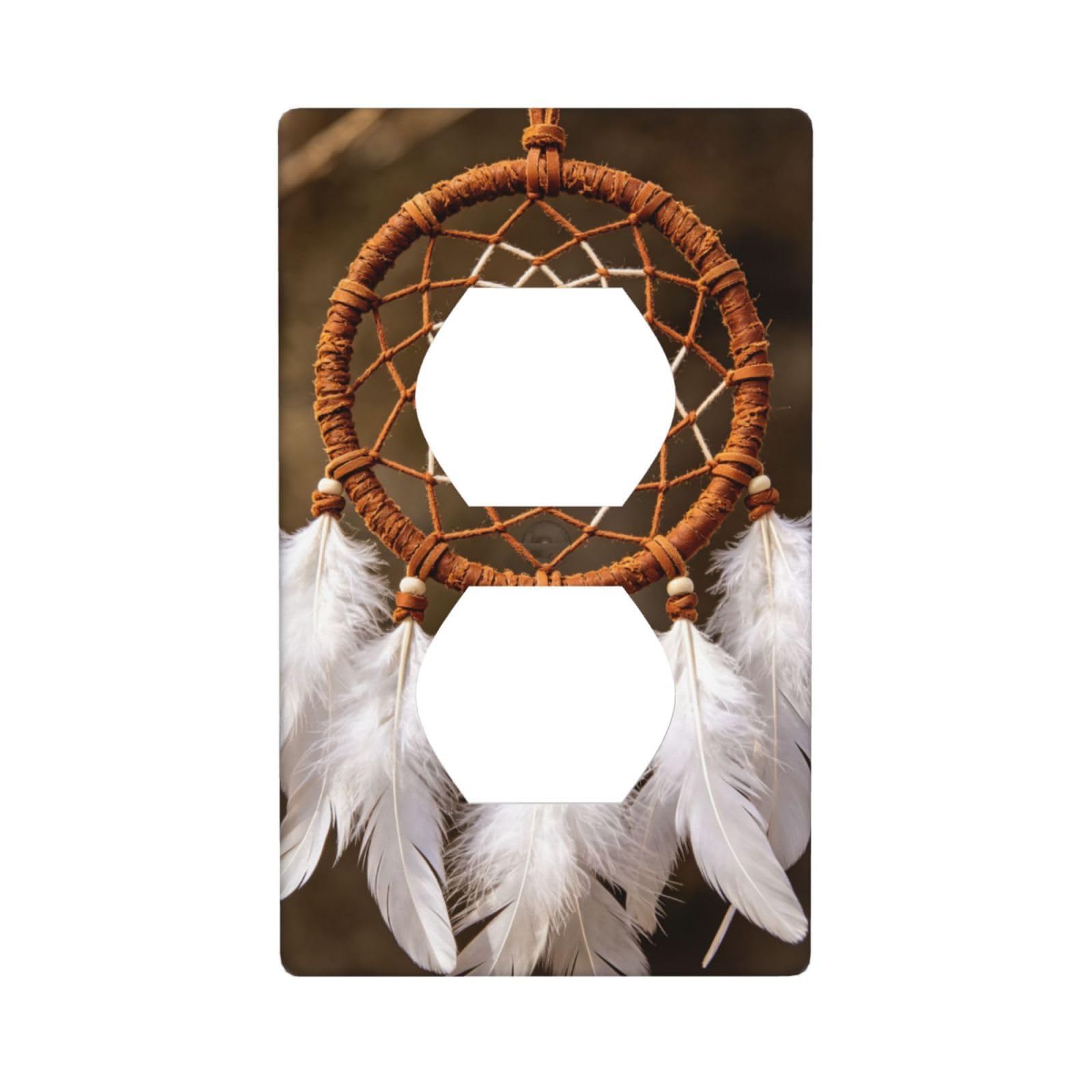 Dreamcatcher Feather Art Unbreakable Polycarbonate Switch Plate-1 Gang Screwless Wall Plate for Home Office