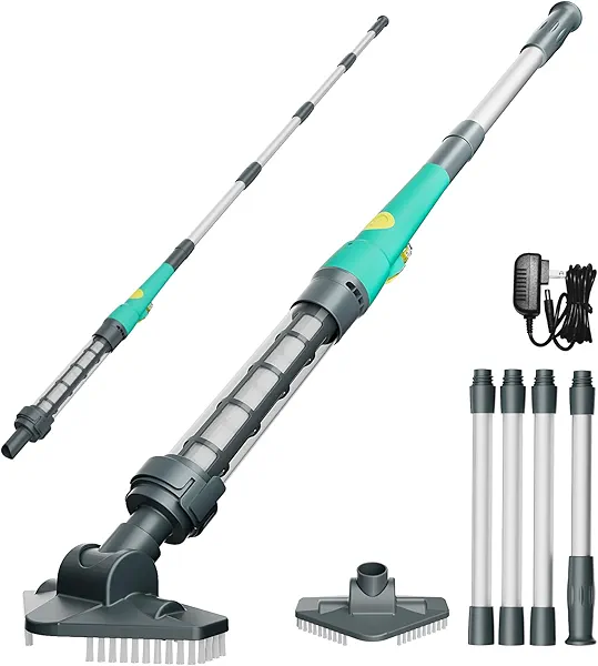 Oxseryn Handheld Pool Vacuum, Cordless Pool Vacuum for Above Ground Pool, Rechargeable, Powerful Suction, 60 Mins Runtime, Ideal for Inground Pools, Spas, Hot Tubs