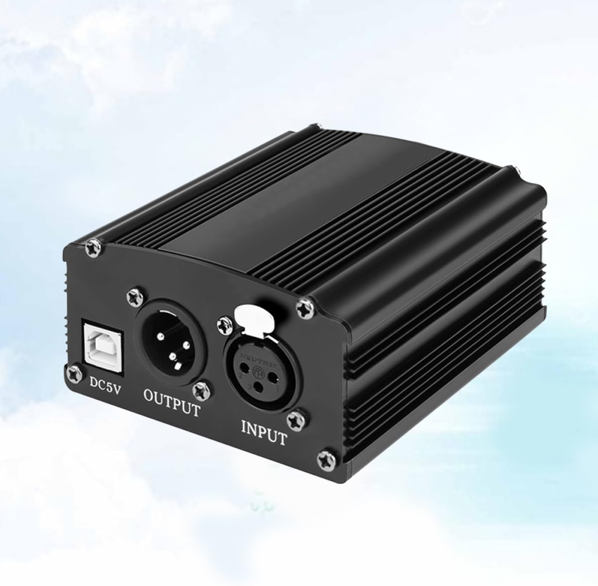 5v USB Input Power Supply for Condenser Microphone Isolated Voltage-Boosting Technology Balanced Stable Output for Computer Recording Broadcasting Black
