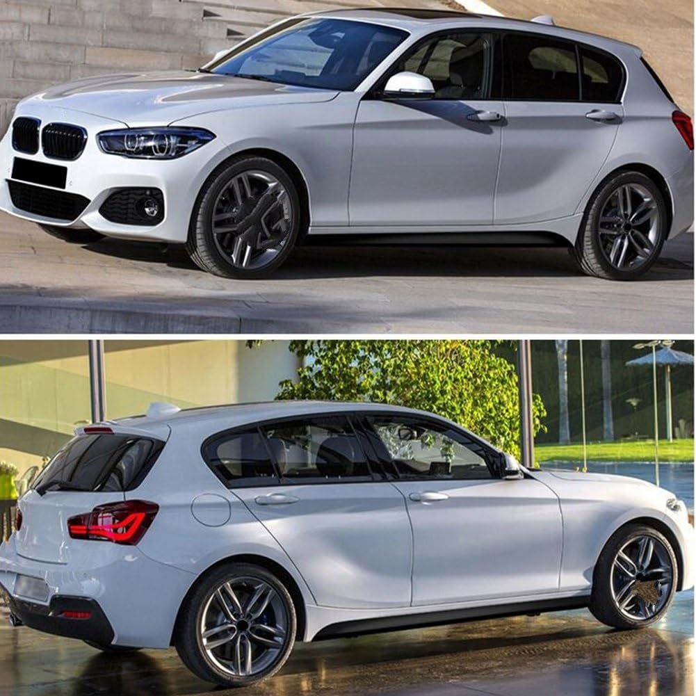 Jupes Latérales 2 Pièces pour BMW 1 3 4 5 6 Série F30 F35 F31 Décalcomanies Voiture Jupe Latérale Bas Caisse Bande Autocollants Carrosserie Accessoire(Carbon Fiber Black)