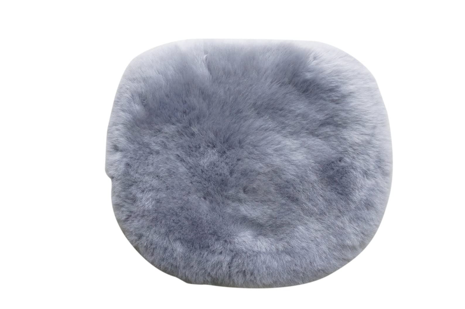 Milabert Grey Genuine Sheepskin Seat Pad | Comfortable Seat Cushion | Soft Wool White | (Grey)