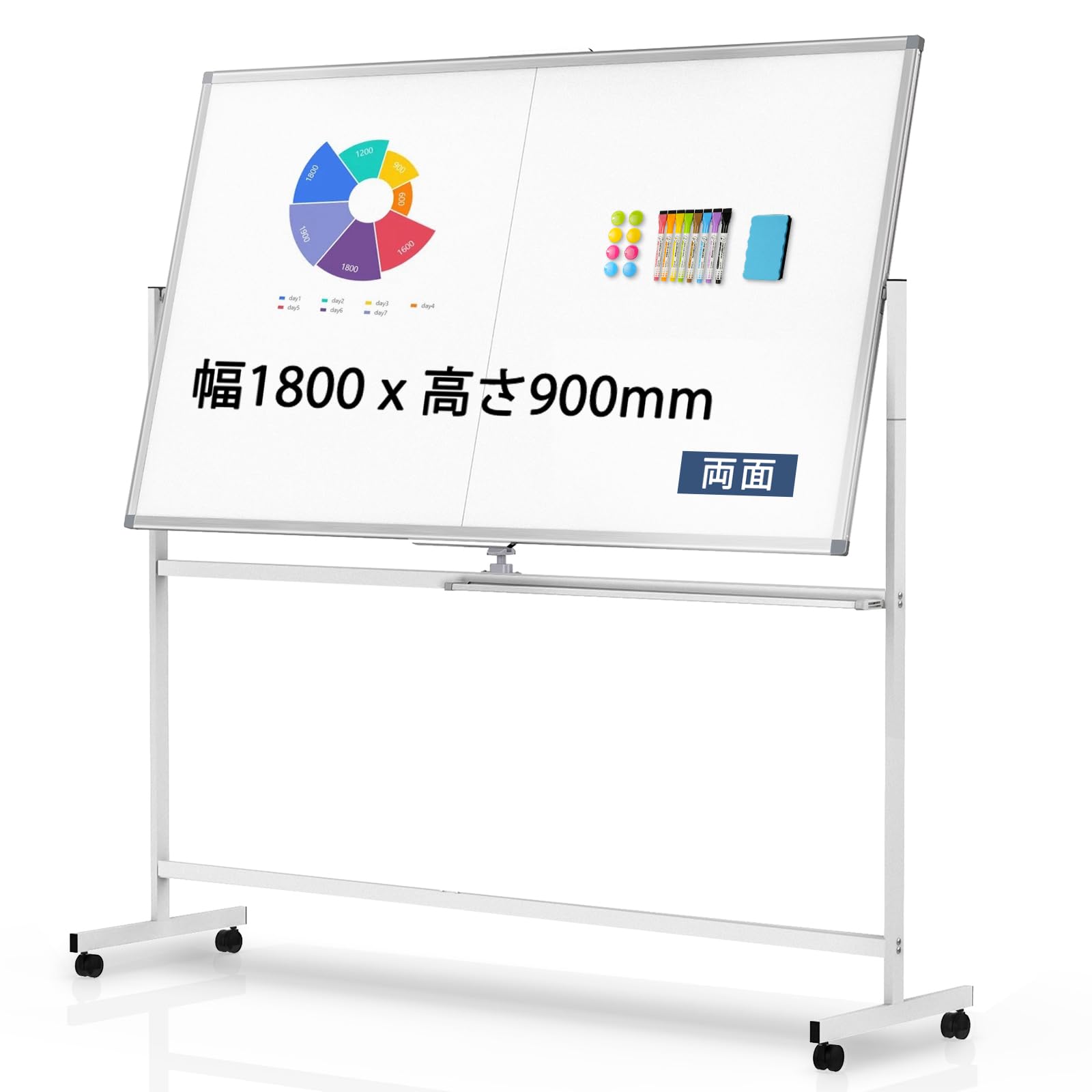 Amazon.co.jp: Walspax ホワイトボード脚付き 1800mm×900mm マグネット