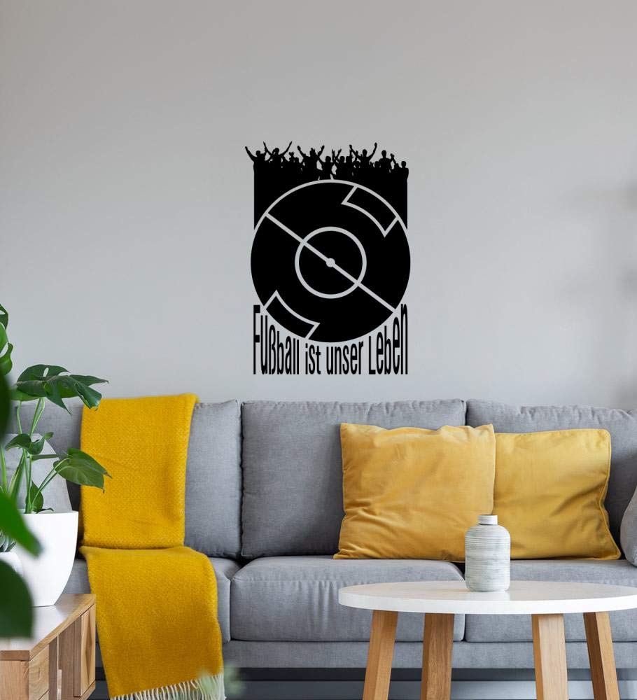 Shirt84.de - Adesivo da parete, motivo: calcio ist unser Leben 45 x 64 cm
