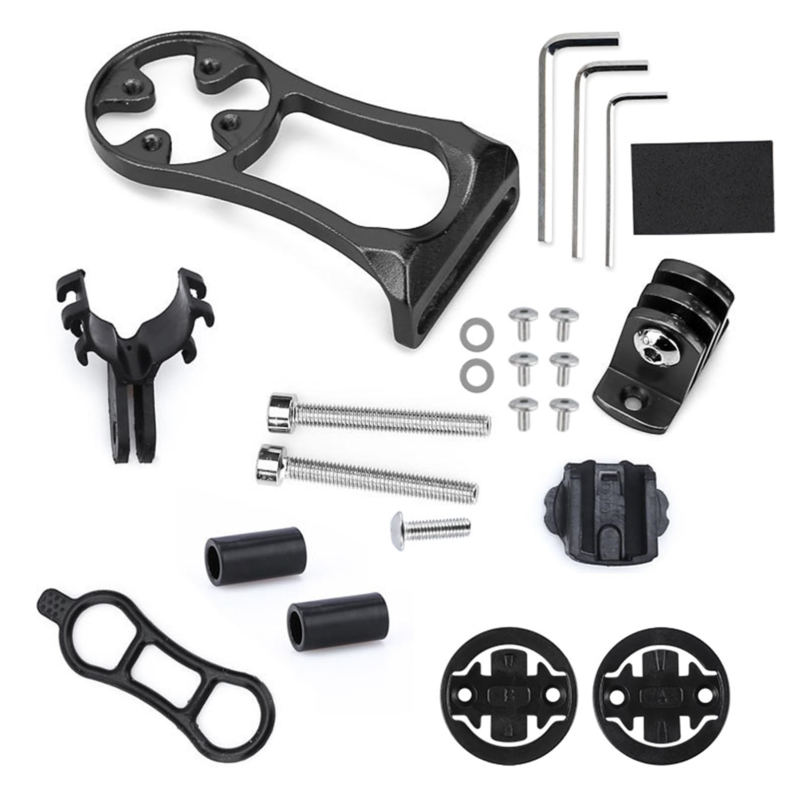 Supporto per Computer da Bici, Supporto a Sgancio Rapido Compatibile con Garmin, Wahoo, Bryton, Ciclocomputer, Compatibile con GoPro, Supporto Esteso per Computer da Bici Esterno (Nero)