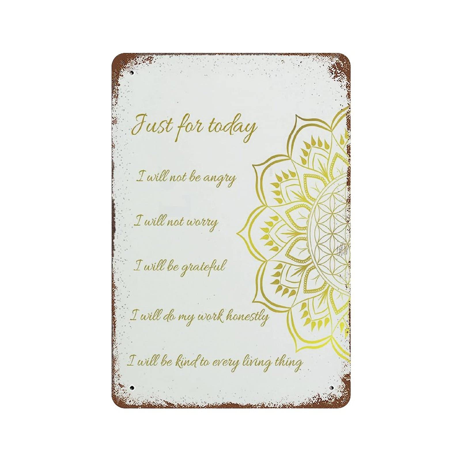 Lsjuee Retro Sign 18 Just For Today I Willbe Angry Yogaretro Retro Metal Iron Painting Tin Sign Wall Decor Poster Aluminum Plaque For Cafe Bar Pub Home Beer Decoration