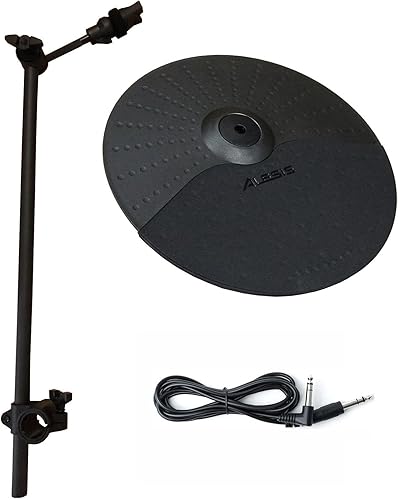 Miniatura 10 de Alesis NitroNitro Max Platillo de 10 pulgadas con estrangulador, brazo de platillo de 13 pulgadas y cable de conexión Silverline Audio de 10 pies