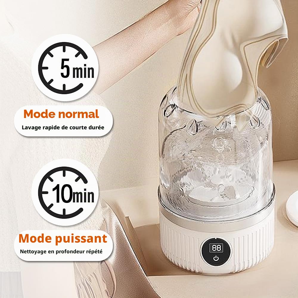 Machine a Laver Portable 1L, Mini Machine a Laver Sans Fil, Rechargeable, Mini Lave Linge pour Sous-Vêtements et Petits Vêtements, Convient pour la Maison, Les Appartements, Les Dortoirs