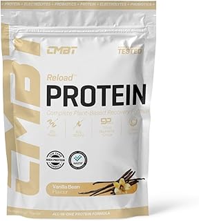 CMBT Reload Protein Powder, 22g Plant-Based Protein, Gut Health, Anti-Inflammatory, Clean Energy, Hydration Support, Banned Substance Tested, Vanilla, 450g