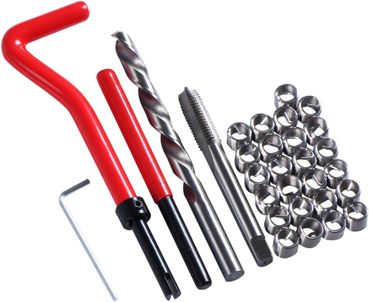 30pcs Thread Repair Kit with Wire Inserts Durable Helical Inserts for Engine and Automotive Repairs Easy to Use Rethreading Tool Set
