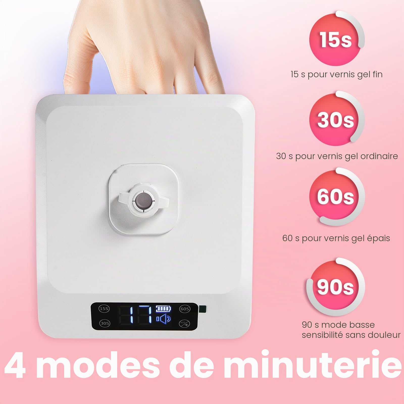 Lampe UV pour pieds 78 W sans fil Lampe de pédicure suspendue Lampe à ongles LED sur bras