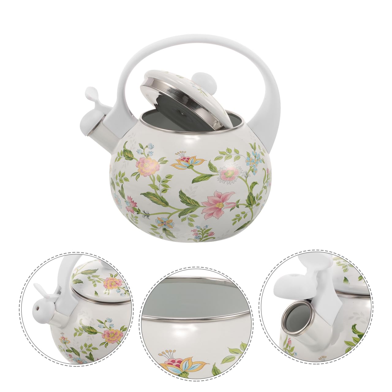 UPKOCH Bollitore Smaltato Per Acqua Con Fischio 2L Teiera Da Fornello Anti-Deformazione Per Cucina a Induzione Design Elegante Per Uso Domestico E Ufficio