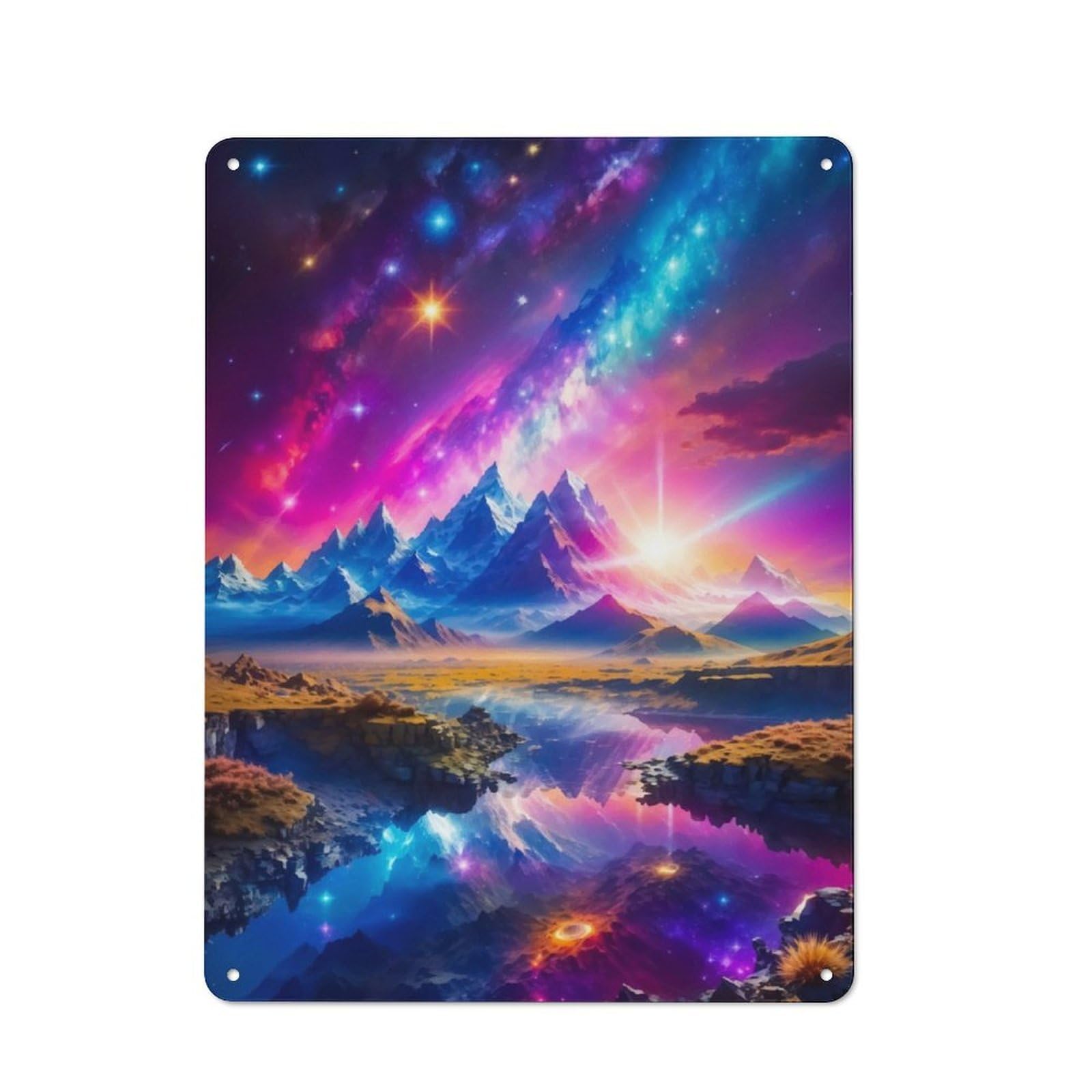 Junmoney Nebula Metal Plaque 40X30cm With For Garage Wall, Retro Decor, For Themed Interiors In Garages And Workshops