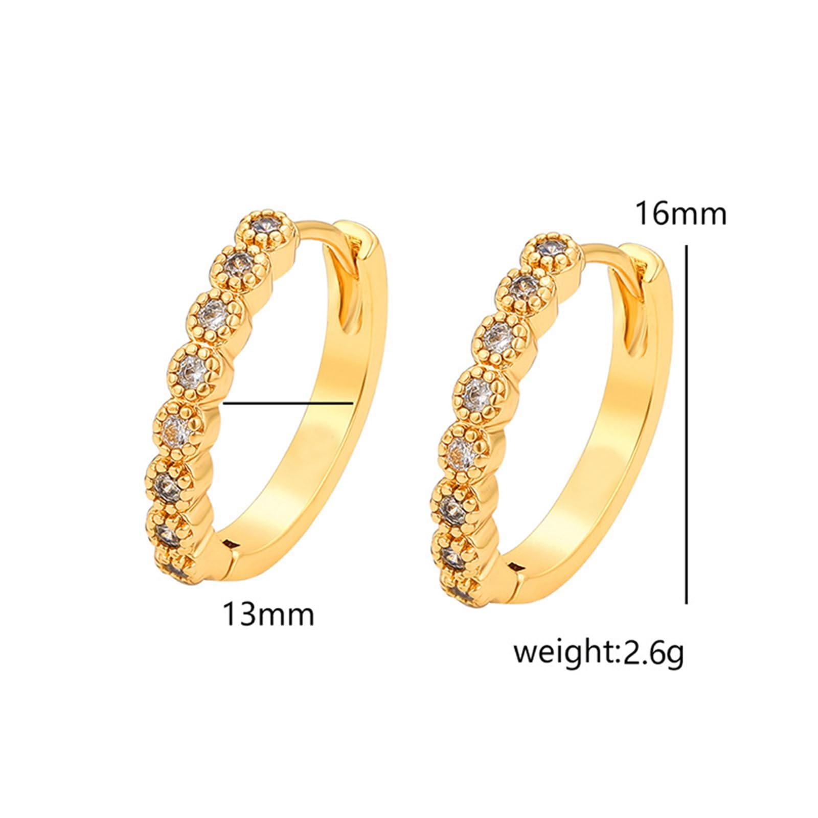 Pendientes de aro vintage de oro blanco para mujer con moissanita