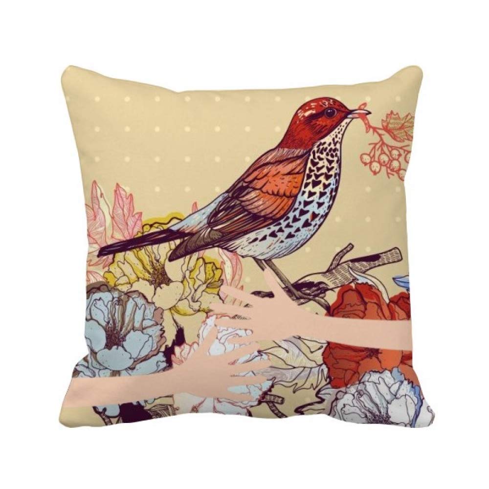 Coussin de couvrir les oiseaux fleurs fruits DIYthinker pour canapé salon