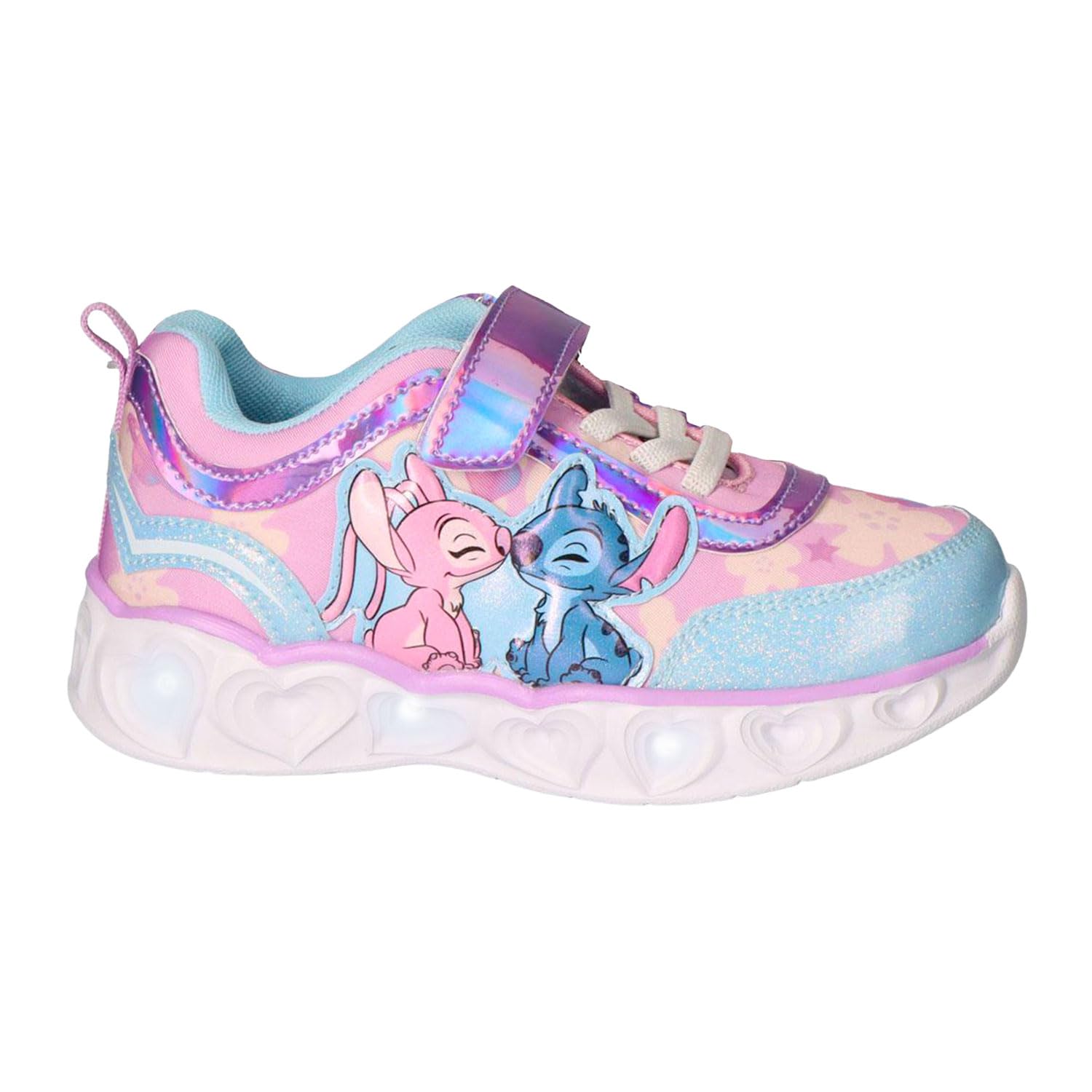Disney Stitch - Sneakers Bambina – Scarpe Alte e Basse in Tela o Poliestere con o Senza Luci LED, Chiusura Lacci Zip o Strappo, Taglie 25–35
