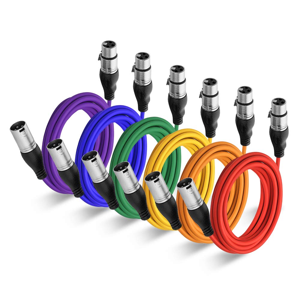 XLR kabel ergonomiczna konstrukcja (6 kolorów/6 m), wysokiej jakości wyraźny kabel mikrofonu sygnału audio miękki materiał gumowy XLR męski do żeński kabel mikrofonowy