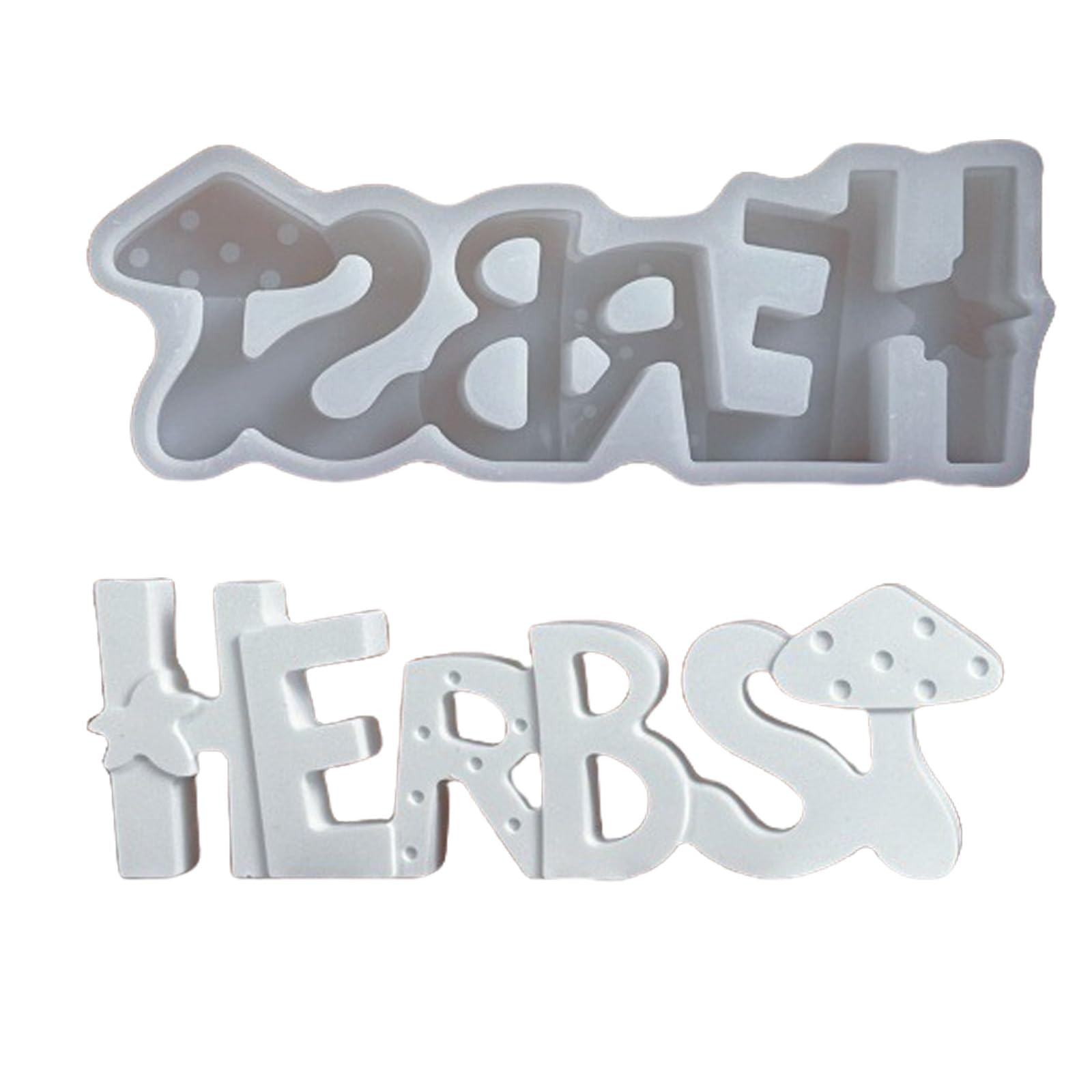 Alksubbm Autumn Molds Casting Silicone Ornament Letters with Mushroom Plasters Molds Epoxy Resin Letters Silicone