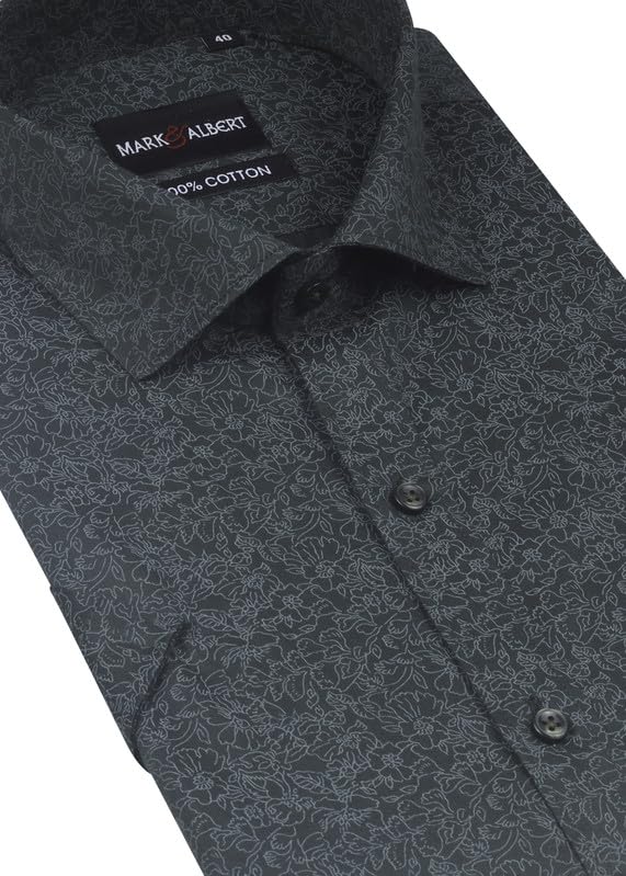 Image of MARK & ALBERT Men's 100% Cotton Printed Half Sleeves Regular Fit Shirt for Men