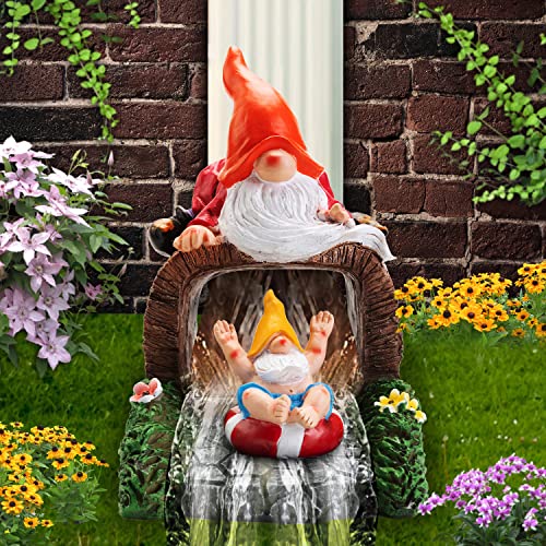 Vzvxcc Garden Statue For Gutter Downspout Extension Decoration,4 * 3" Inches Outdoor Downspout Extender Statues,Gnome Outdoor Decor,Garden Gutter Guard For Outsid Gutter Guardian Downspout Statue #TOP3