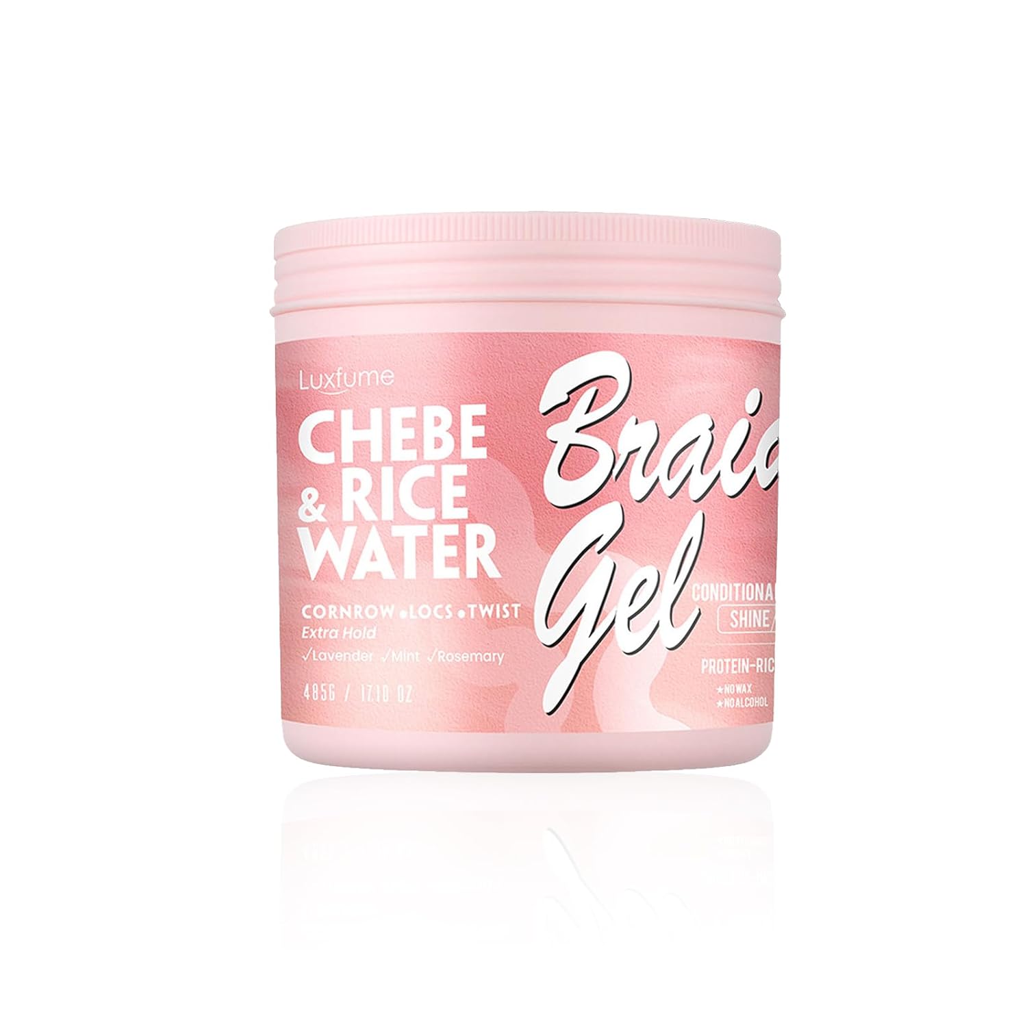 Braiding Gel, 17oz Edge Control Wax for Women Men, Styling Hair Locking Braid Gel for Twist Locs Braids Cornrows, Long Lasting All Day Hold Smooths Tames Frizz No Flake Extreme Hold