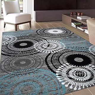 Contemporary Circles Area Rug 7' 10" X 10' 2" Gray/Blue