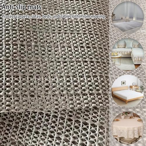 Sous-tapis antidérapant gris 120x180 cm lavable et découpable pour salon