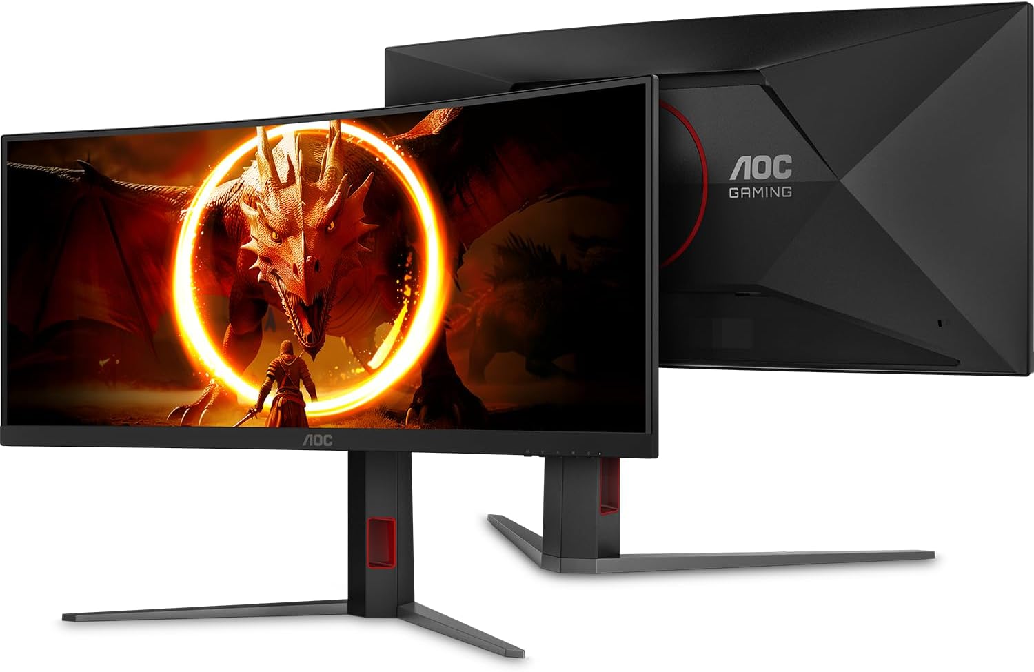 Monitor Gamer Curvo AOC AGON QUAD 34″ Ultrawide WQHD 180Hz 0,5ms Base Ajustável U34G4C Monitor Gamer Curvo AOC AGON QUAD 34″ Ultrawide WQHD 180Hz 0,5ms Base Ajustável U34G4C