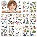 HOWAF Tatuajes temporales de Dinosaurio con Purpurina para Adolescentes, niños y niñas,Tatuaje de Dinosaurio a Prueba de Agua para el Tema de Dinosaurio,Suministros para Fiestas de cumpleaños