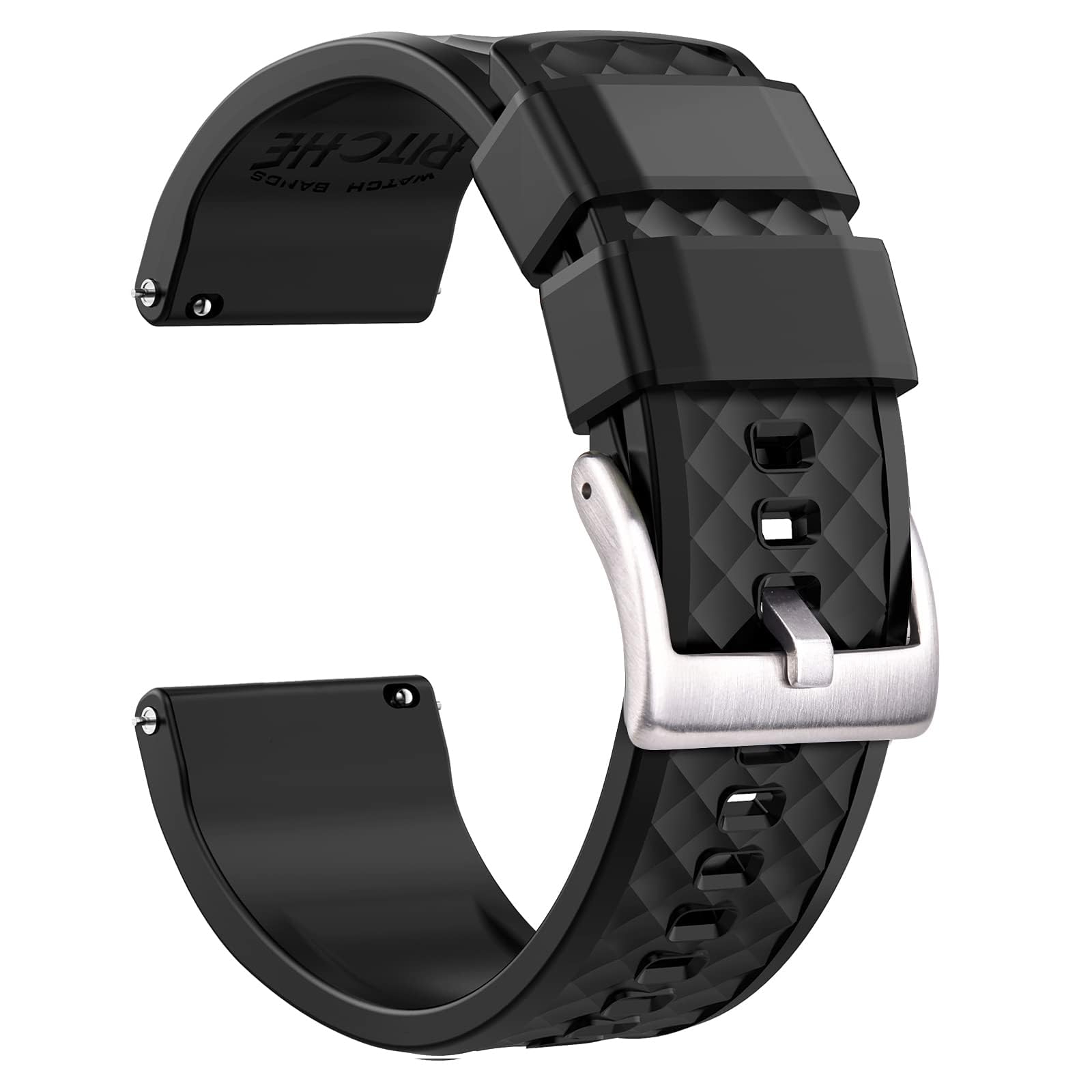 RitcheChristmas Gift Silicone Watch Bands 18mm 20mm 22mm 24mm Quick Release Rubber Watch Bands for Men, White Elephant Gifts, Stocking Stuffers For Men