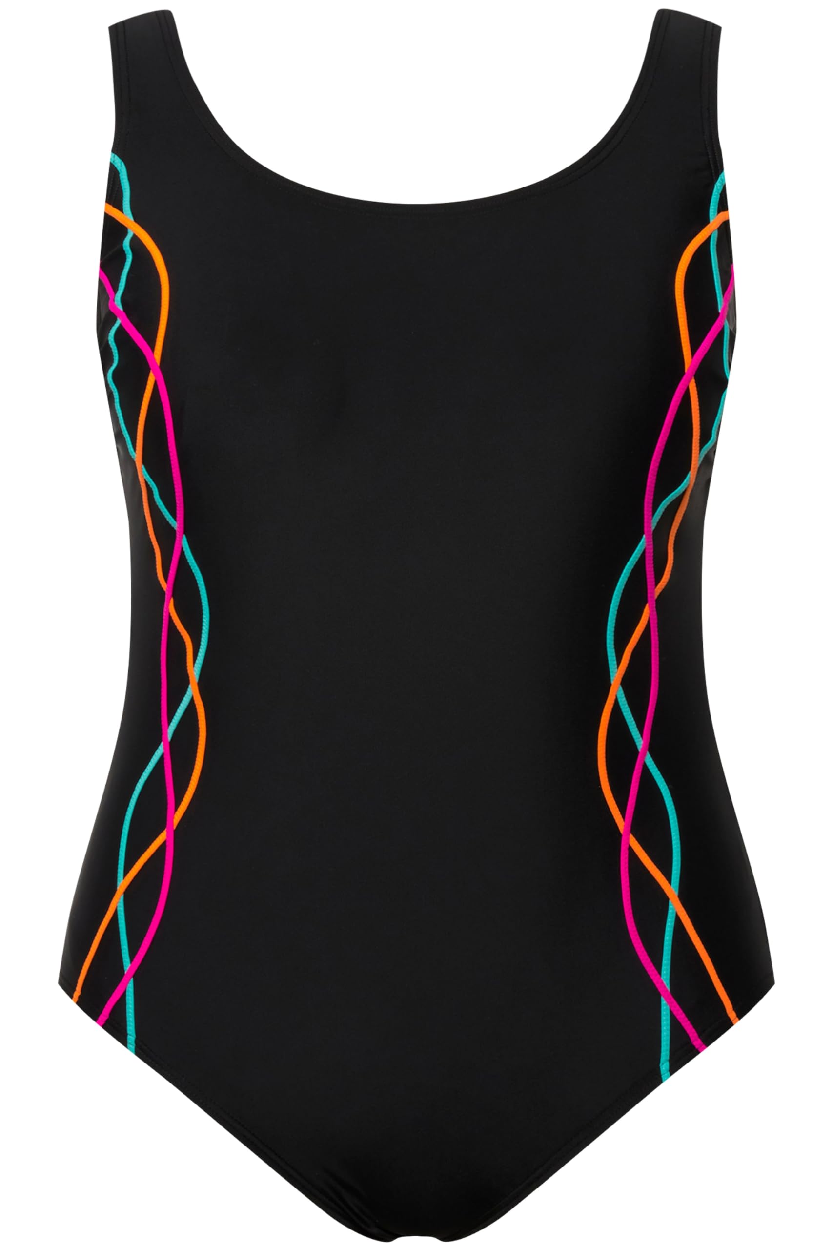 Ulla Popken Femme Grandes Tailles Maillot de Bain, passepoils, Bande sous la Poitrine, Doublure Poitrine 747874