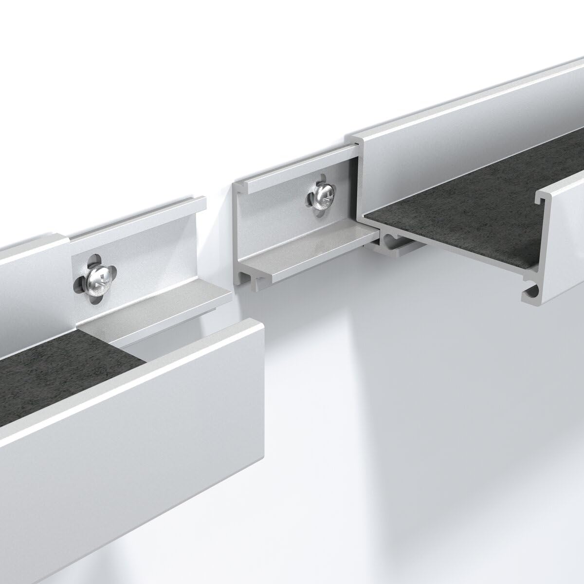 SIGEL MU060 langes schmales Wandregal 200 cm silber, Aluminium, Regalboard, Ablageboard