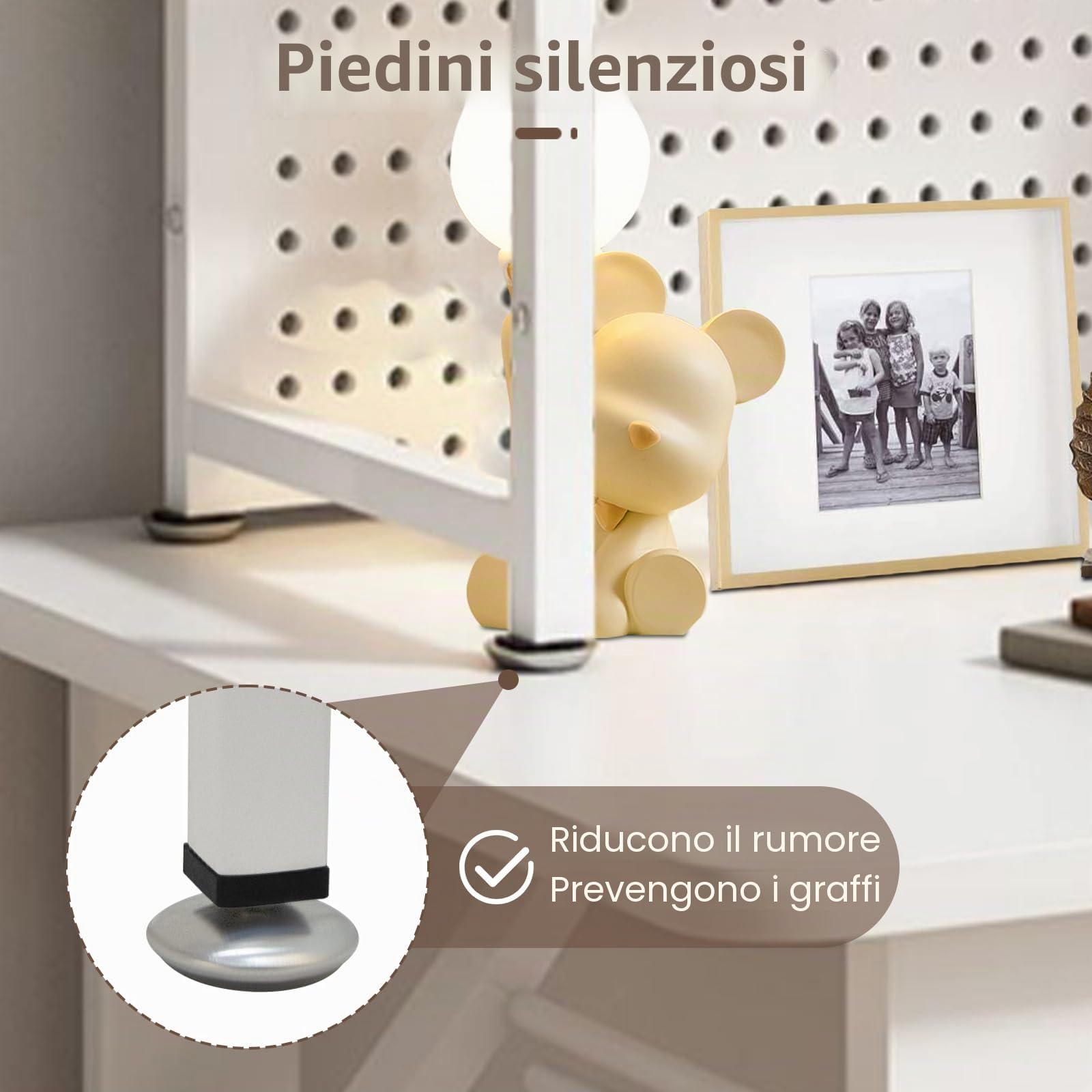 JAOGAUS Mensola per Scrivania con Pannello Forato | Organizer per Scrivania per Computer a 2 Livelli per Ufficio, Casa, Modulare Sospeso