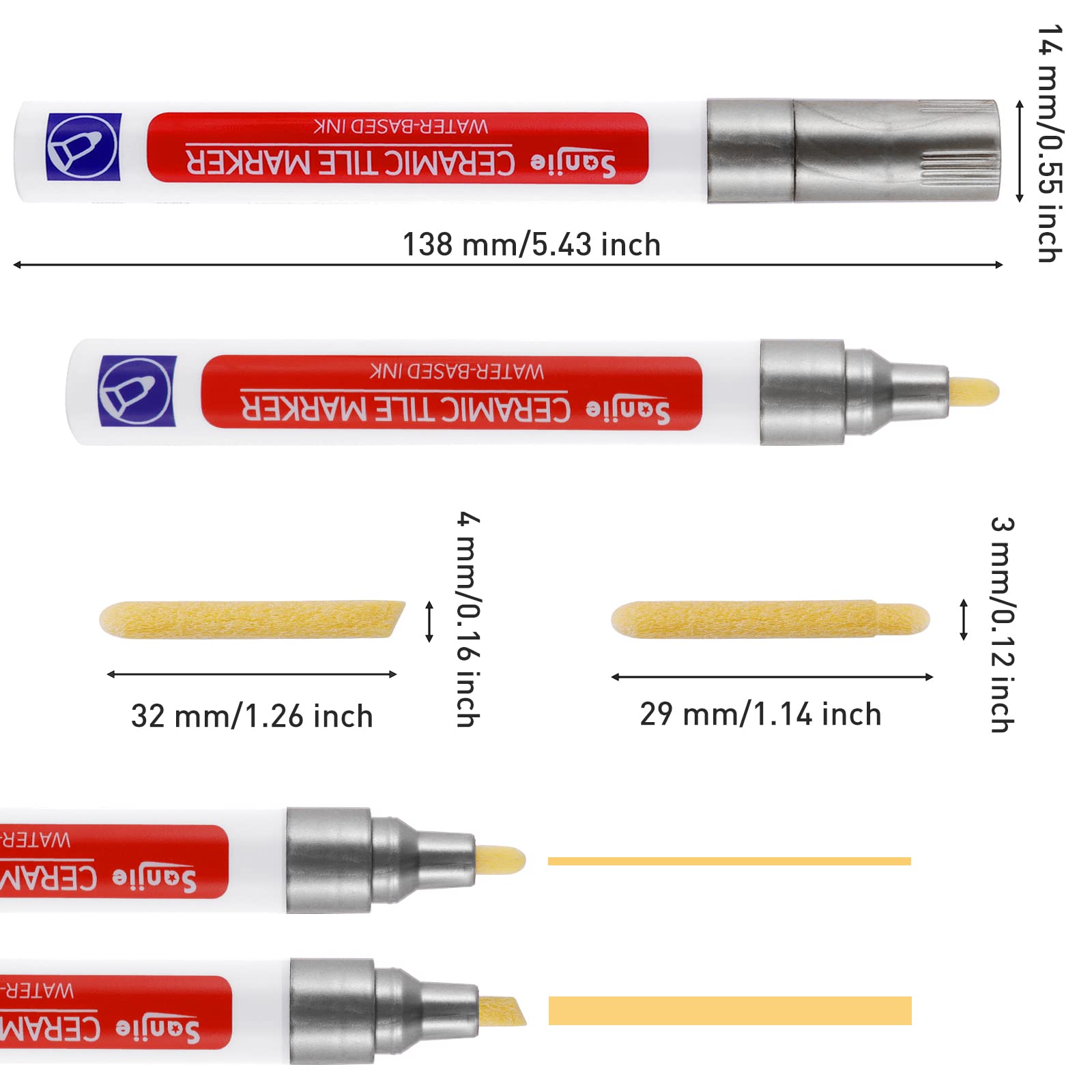 Szary długopis do płytek, 6 sztuk marker fug, wypełnienie fugi do naprawy i renowacji płytek, podłogi, kuchni i łazienki