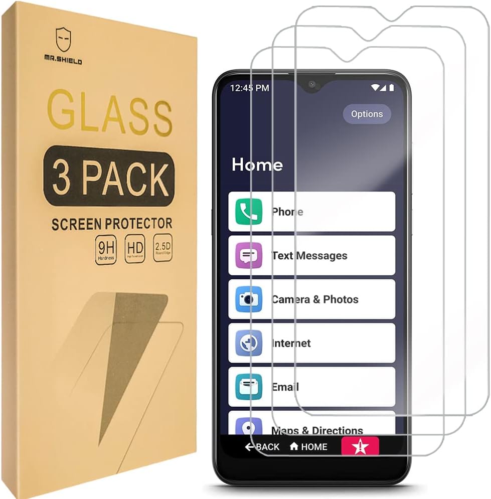 Mr.Shield [3-Pack] Designed For Lively Jitterbug Smart3 [Tempered Glass] [Japan Glass with 9H Hardness] Screen Protector with Lifetime Replacement