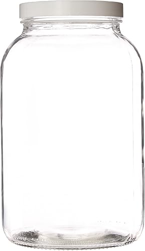 One Galón boca ancha tarro de vidrio con lid-set de 6