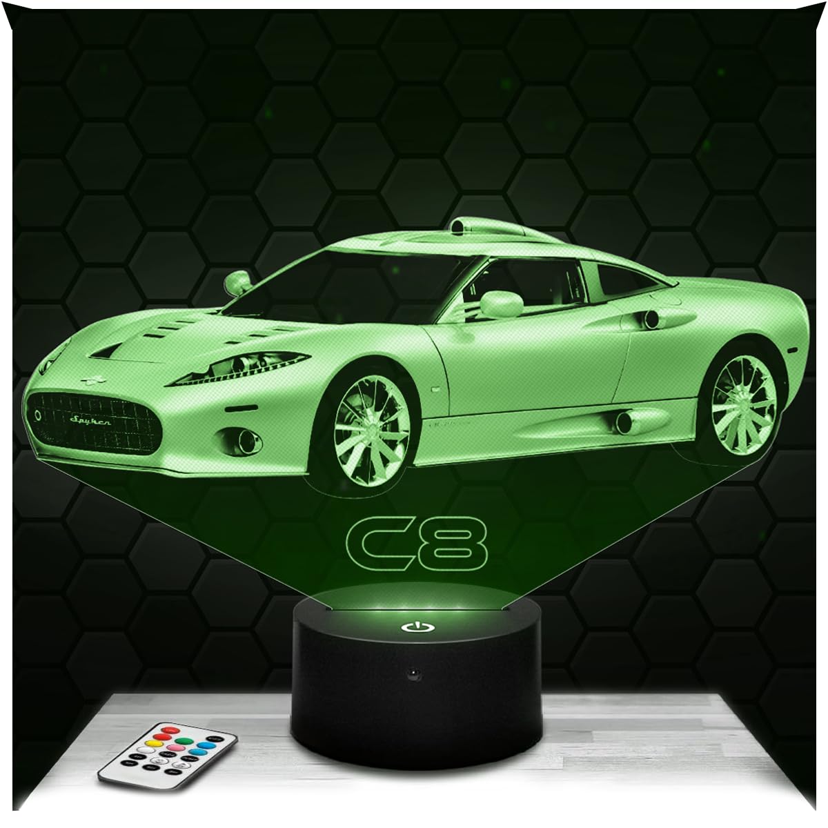 Lampephoto.fr - Car S C8 Supercar Tuning 3D Lamp Decoration, Gift idea for Men Car S C8 Adult Night Light Room Decor, Original Christmas, Gift Idea, Led Bedside, Merchandising
