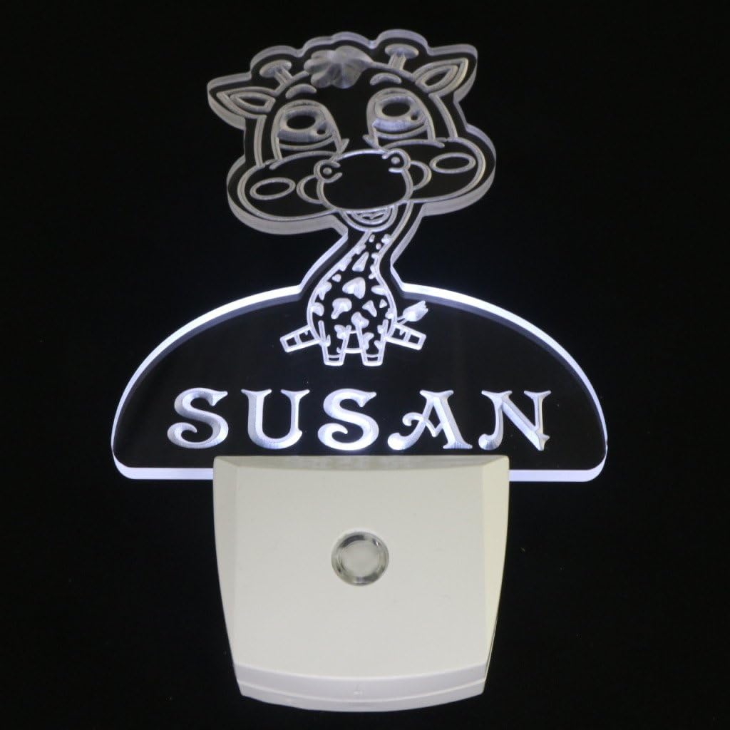 ADVPRO ws1009-tm Giraffe Personalized Night Light Baby Kids Name Day/Night Sensor LED Sign