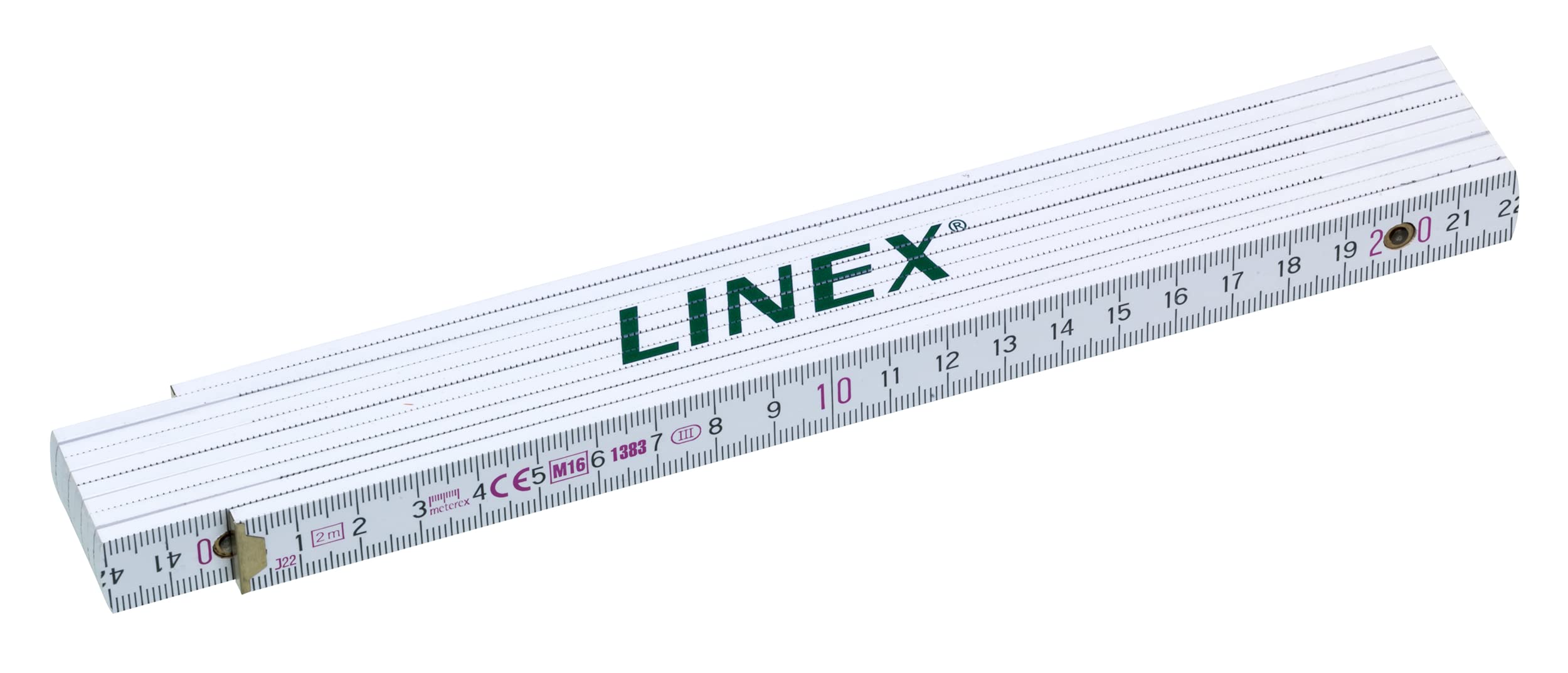 Linex Metro pieghevole in legno, 2 m, scala metrica