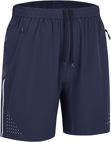 Miniatura 7 de WENRONSTA Pantalones cortos deportivos de entrenamiento para hombre, de secado rápido, ligeros, de tenis activos, de 7 pulgadas, pantalones cortos