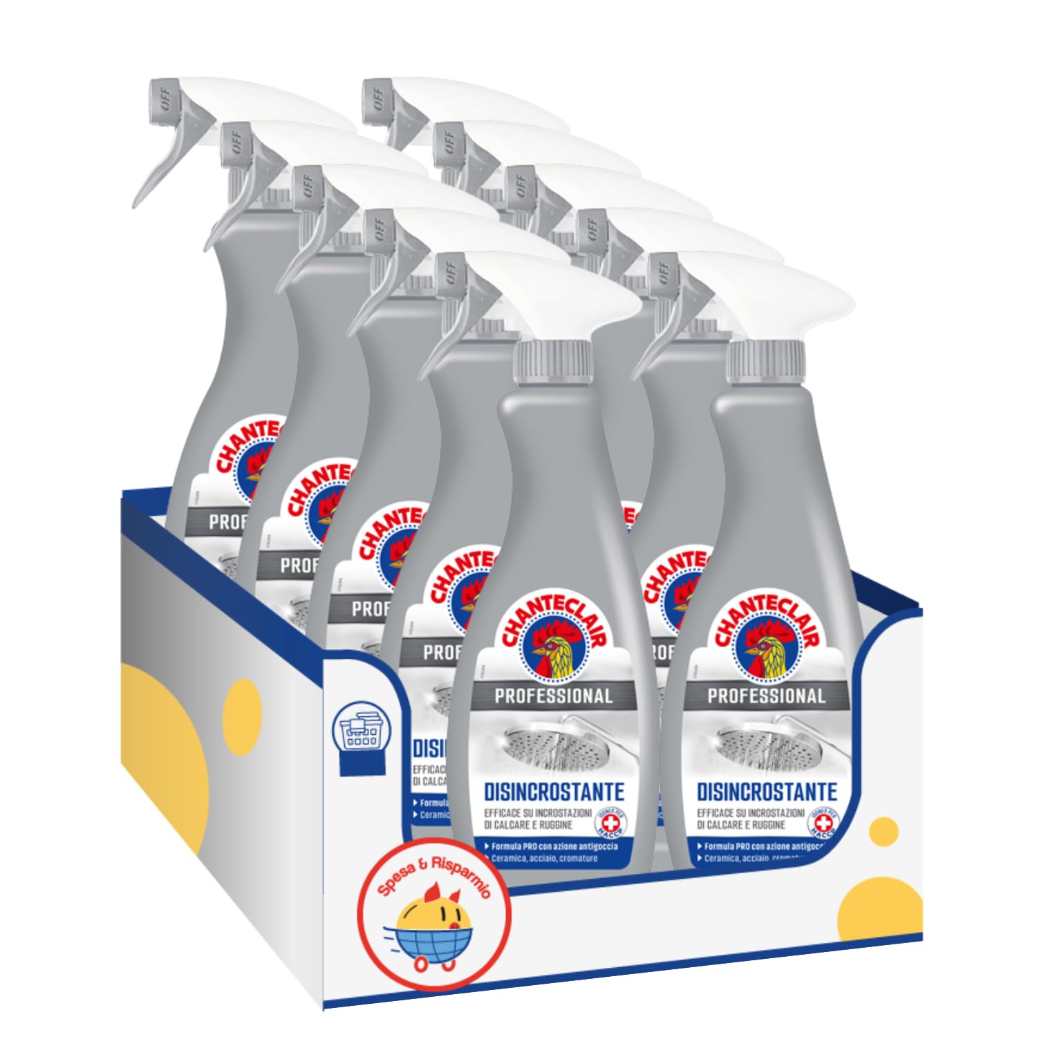 Disincrostante Forte Professionale Spray 700ml – Azione Anticalcare Potente – Superfici Brillanti (10 pezzi)