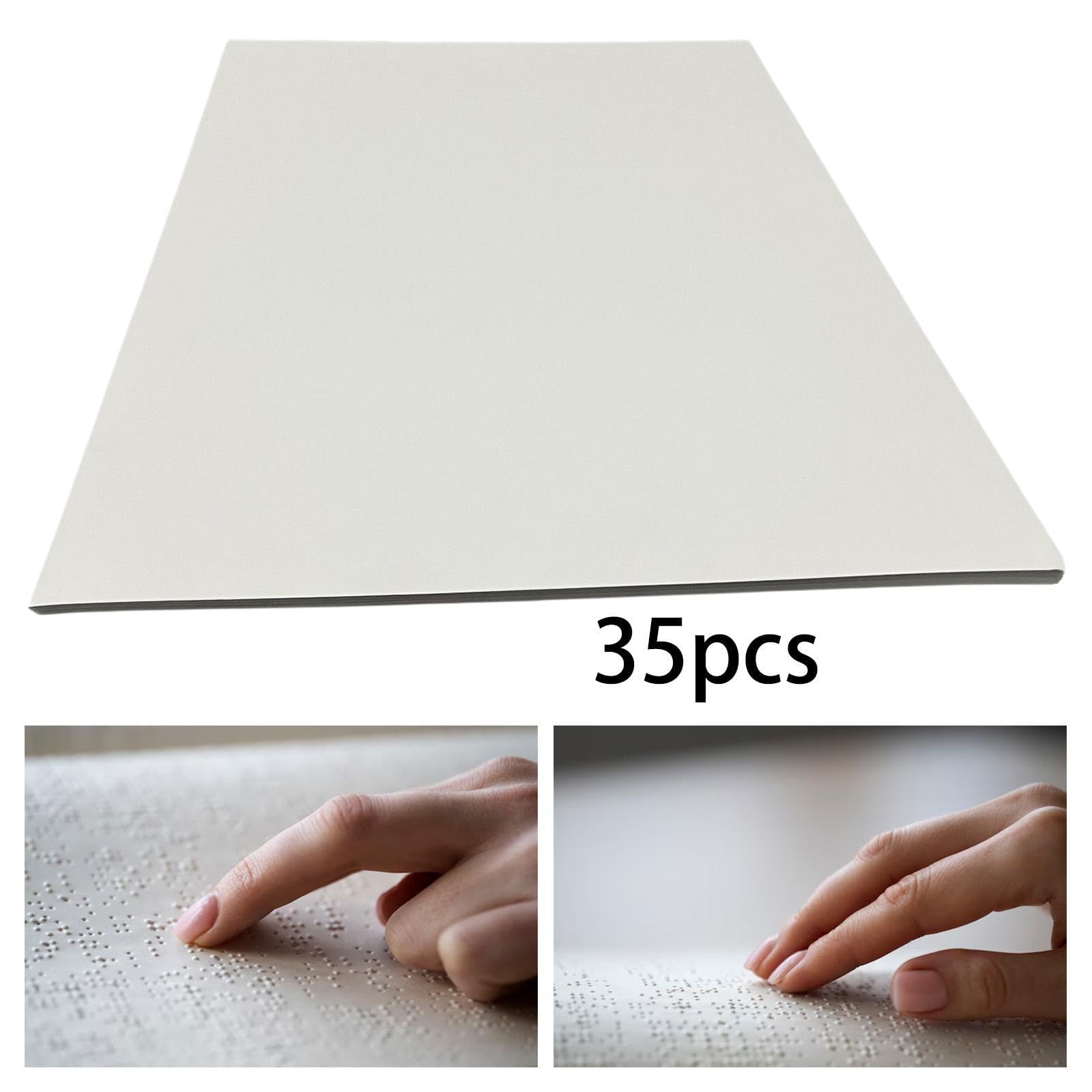 Qianly Papel Braille A3, Hojas para Manualidades Y Escritura, Regalos Prácticos, Material Educativo, 35 Piezas
