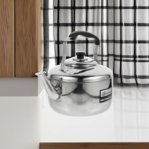 Miniatura 5 de Hervidor de sonido de acero inoxidable de gran capacidad para cocina de inducción con cómodo mango antiquemaduras para uso doméstico y calentamiento